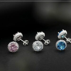 Khuyên tai bạc đá cubic